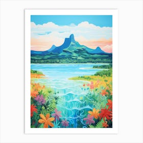 An Oil Painting Of Bora Bora, French Polynesia 2 Art Print