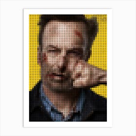 Nobody Movie Bob Odenkirk In A Pixel Dots Art Style Art Print