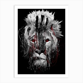 Lion Bw Art Print