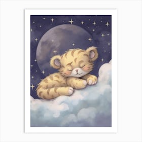 Sleeping Baby Tiger Cub Art Print