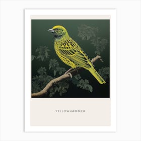 Ohara Koson Inspired Bird Painting Yellowhammer 4 Poster Art Print