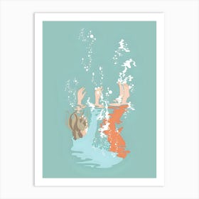 Girl In The Water Art Print