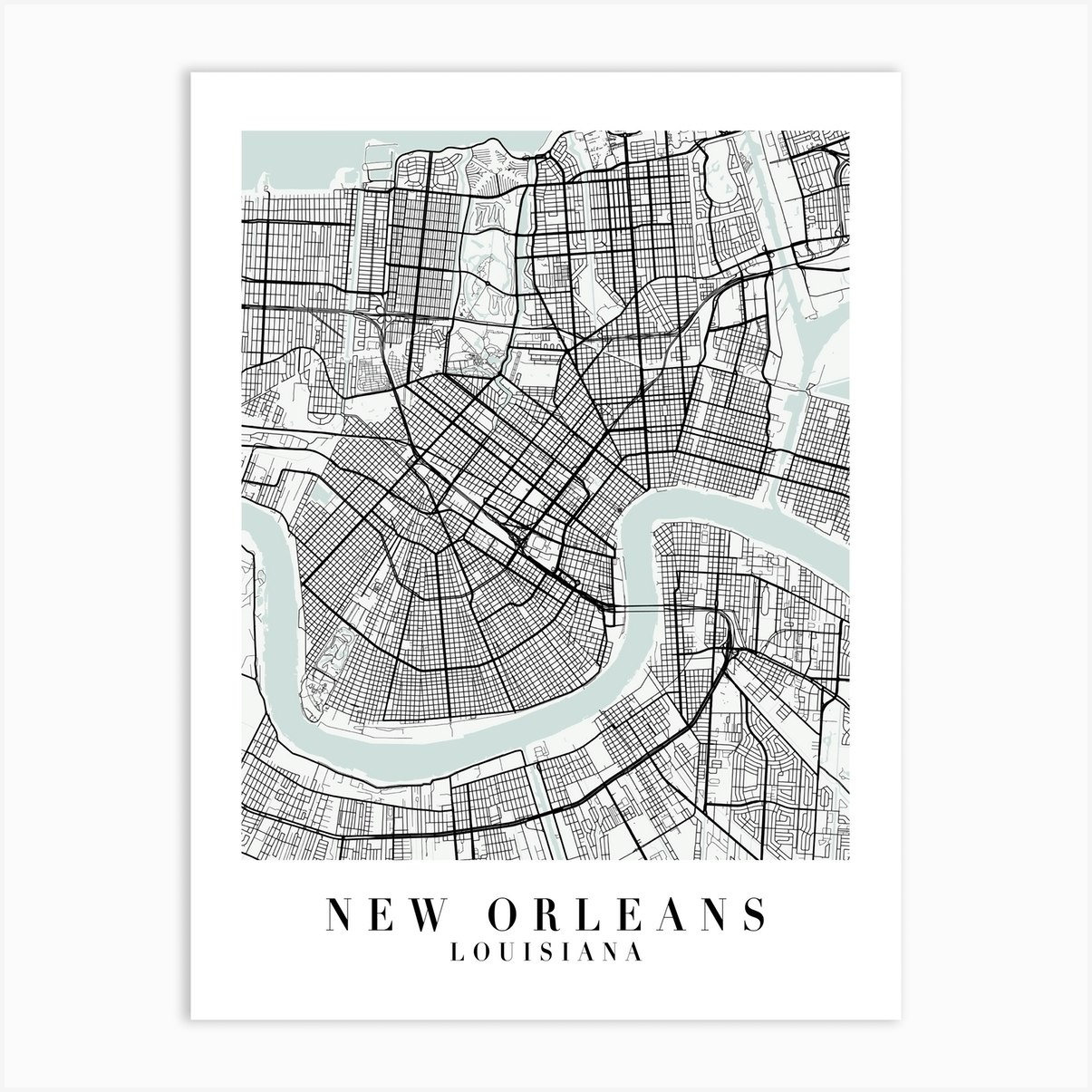 New Orleans Louisiana Street Map Minimal Color Art Print By Typologie Paper Co Fy New Orleans Louisiana Street Map Minimal Color Art Print By Typologie Paper Co Fy