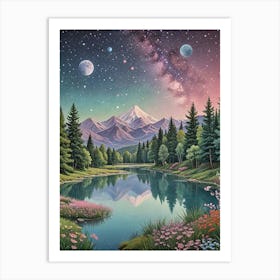 Cosmic Lake no2 Art Print