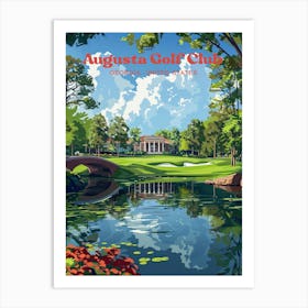 Augusta National Masters Tournament Travel Art Illustration Art Print