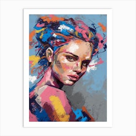 A Captivating Abstract Portrait Of A Woman 2 Art Print