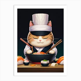 Chef Cat Art Print