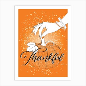 Thankful Pumpkins Art Print