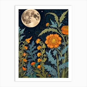 William Morris Moonlight In The Garden 4 Art Print