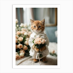 Wedding Cat Art Print