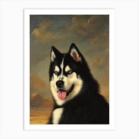 Siberian Husky Renaissance Portrait Oil Painting Art Print