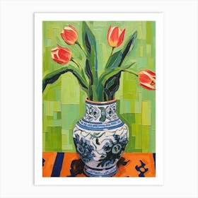 Flowers In A Vase Still Life Painting Tulips 17 Art Print