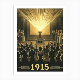 Aihrgdesign A Nostalgic Poster For An Early 1915 Cinema Scree A62a6811 402e 46c1 93ed 3f51273028de 1 Art Print