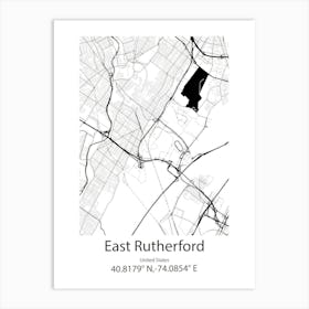 East Rutherford,United States Minimalist Map Art Print