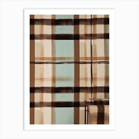 Brown Tones Plaid Pattern 1 Art Print