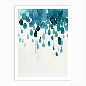 Watercolor Raindrops 1 Art Print