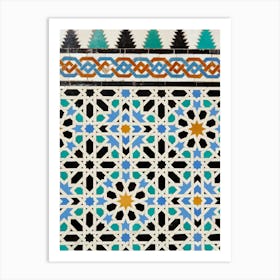 Moroccan zellige blue Art Print