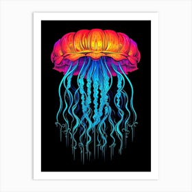 Upside Down Jellyfish Pop Art Style 2 Art Print
