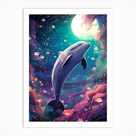 Dolphin In The Sea Art Print