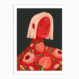 Peach Girl Art Print