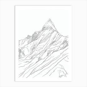 Kala Patthar Nepal Line Drawing 5 Art Print