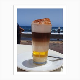 Latte On The Beach Art Print