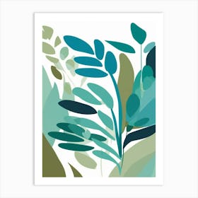 ocean blue leafs print 1 Art Print