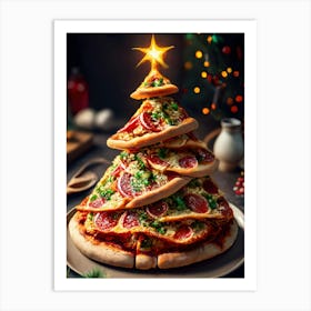 Pizza Christmas Tree Copy Art Print