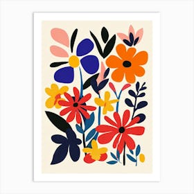 Flowers On A White Background 10 Art Print