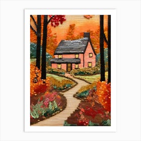 Pink Cottage Art Print