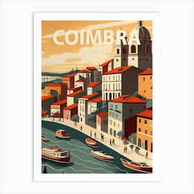 Coimbra Portugal Retro 1 Art Print