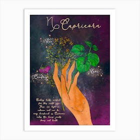 Capricorn Healing Herbs Art Print