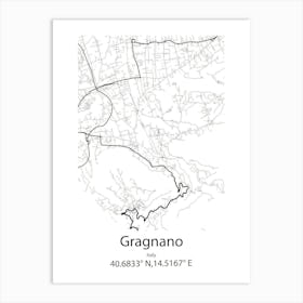 Gragnano,Italy Minimalist Map Art Print