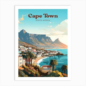 Cape Town South Africa Table Mountain Travel Art Art Print
