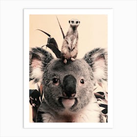 Koala and Meerkat Art Print