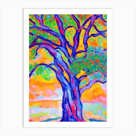 Sand Live Oak 1 tree Abstract Block Colour Art Print