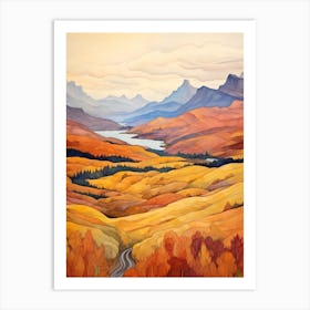 Autumn National Park Painting Fiordland National Park New Zealand 1 Art Print