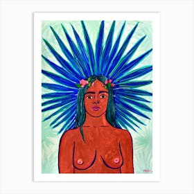 Tropical Palm Princess Art Print