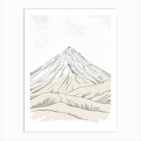 Mount Ararat Turkey Color Line Drawing (5) Art Print