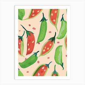 Peas In Pods Abstract Pattern 3 Art Print