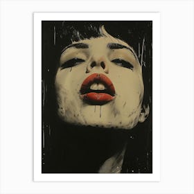 'The Girl With Red Lipstick' Art Print