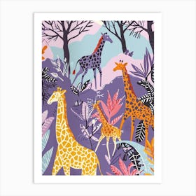 Cute Storybook Style Giraffe Illustration 2 Art Print