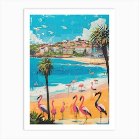 Bondi Beach   Retro Collage Style 2 Art Print