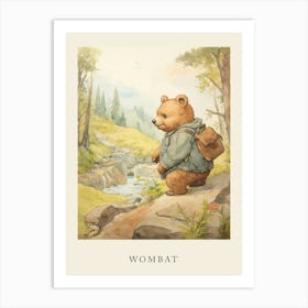 Beatrix Potter Inspired  Animal Watercolour Wombat 2 Art Print