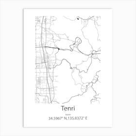 Tenri,Japan Minimalist Map Poster