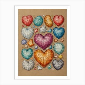 Hearts And Shells Art Print