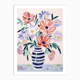 A Vase With Anemone, Flower Bouquet 1 Art Print