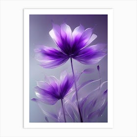 Purple Flowers Canvas Art Art Print