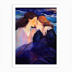 Kiss and Blue Art Print