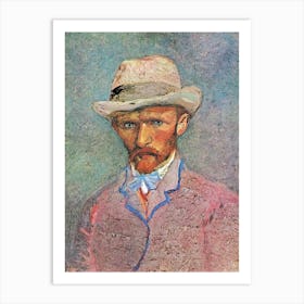 Self Portrait With A Gray Straw Hat (1887), Vincent Van Gogh Art Print